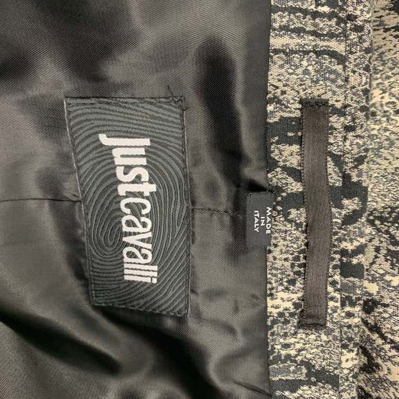 JUST CAVALLI Grey Black Snake Skin Print Cotton Blend Peak Lapel Sport Coat - Picture 7 of 7